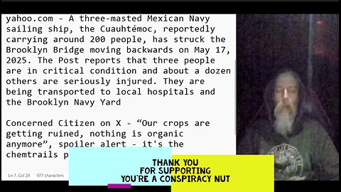 Mexican Navy sailing ship hits Brooklyn Bridge, Fruit trees dying, Joe Biden now has Prostate Cancer