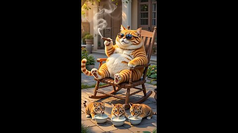 Cat , cock and tigers funny shot film