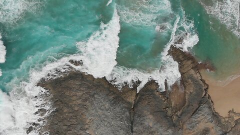Waves Rushing And Splashing To The Shore