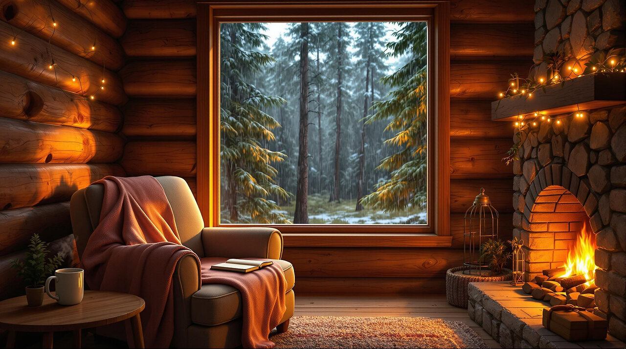 Cloudberry Cabin | Gentle Rain & Fireplace Ambience for Sleep & Study
