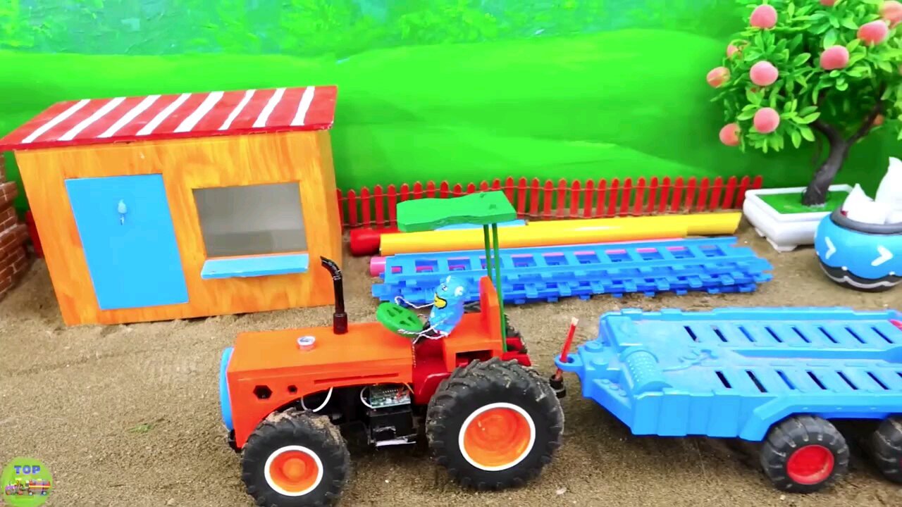Strong wind ruined the food - Diy tractor making rice processing machine science project