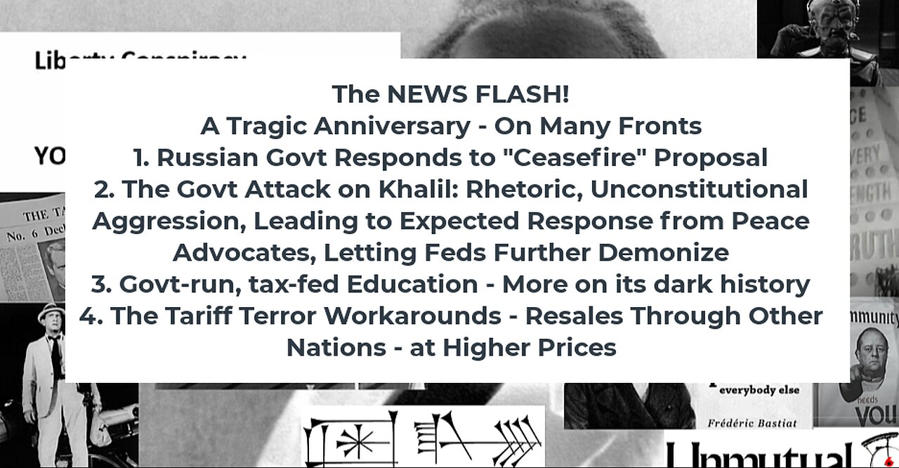 Liberty Conspiracy LIVE 3-13-25 COVID Prez 5Yrs On, Russia n' "Ceasefire" Idea, Tariff Terrorism
