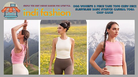 OQQ Women's 2 Piece Tank Tops Crew Neck Sleeveless Basic Stretch Casusal Yoga Crop Camis | indifashion