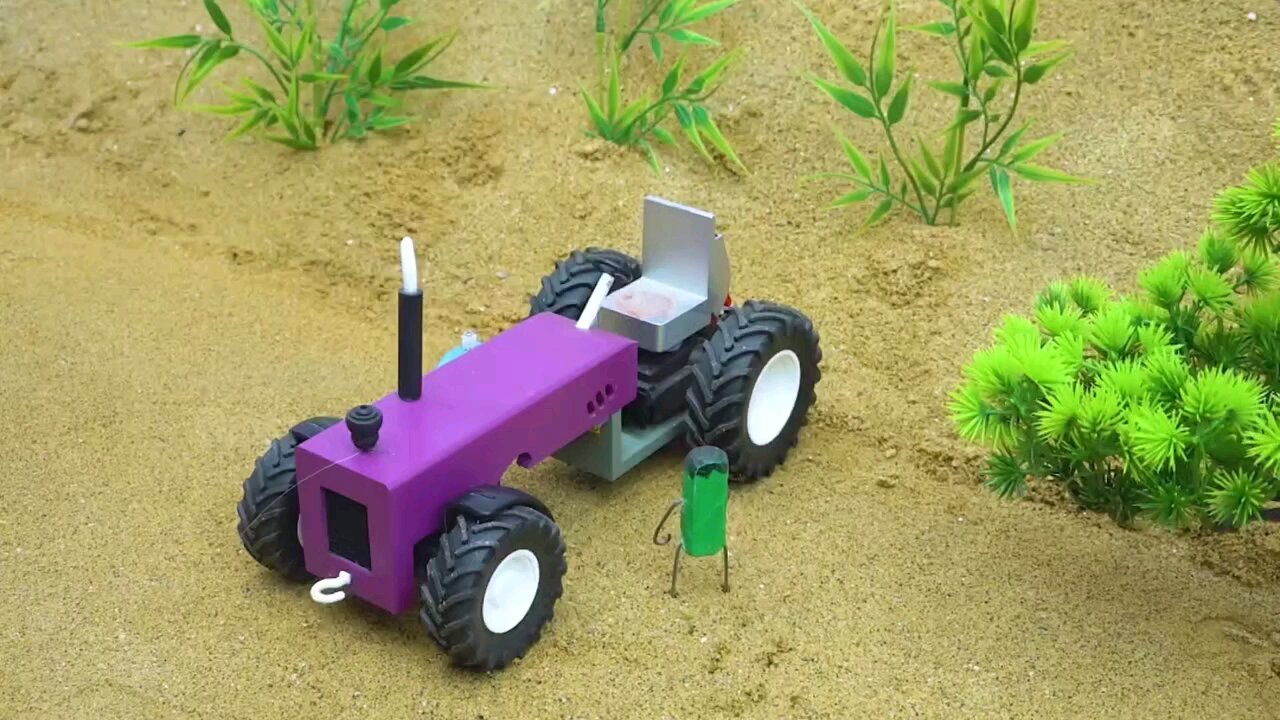 Strong wind ruined the food - Diy tractor making rice processing machine science project
