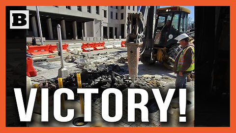 Victory! Workers Continue to Jackhammer "Black Lives Matter" from BLM Plaza