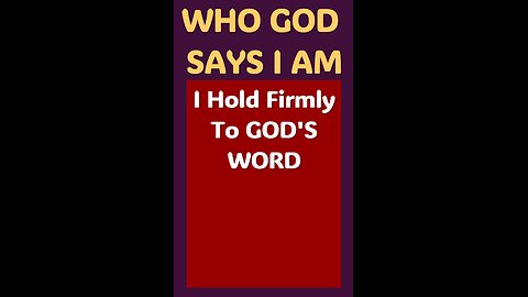 I HOLD FIRMLY TO GOD'S WORD #wordofgod #Jesus #speak #God #strong #miracle #promise #spirituality