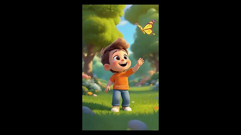 Little Boy Chasing Butterflies