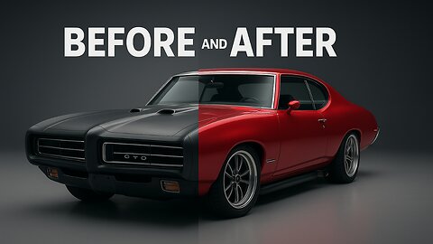 BEFORE and AFTER-Pontiac GTO 1969 #BeforeandAfter #CarDesign #RetroCars #ClassicCars