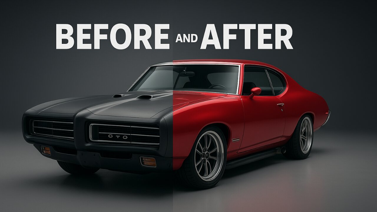BEFORE and AFTER-Pontiac GTO 1969 #BeforeandAfter #CarDesign #RetroCars #ClassicCars