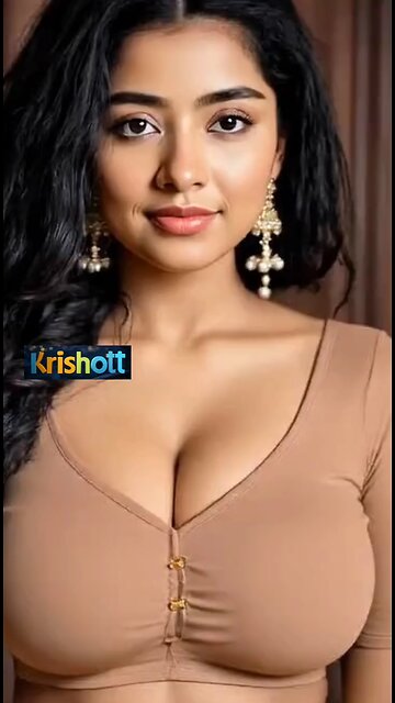 beautiful Woman brown saree