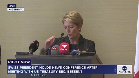 Swiss president holds news conference after meeting with US Treasury Sec. Bessent