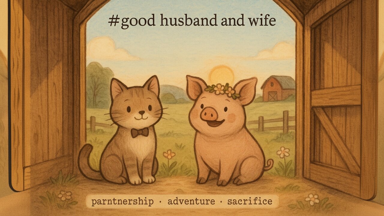 Pig wife rescue cat husband