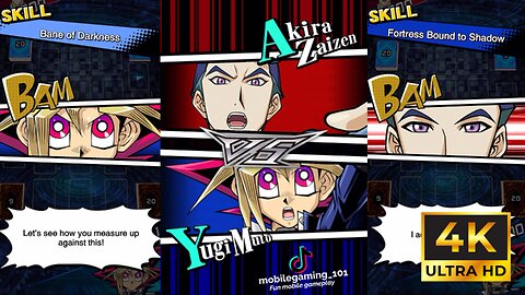 [4K Raw Uncut] Yugi Muto Dark Magician VS Akira Zaizen Dinomist , 武藤 遊戯 VS 財前 晃 , 遊☆戯☆王 デュエルリンクス