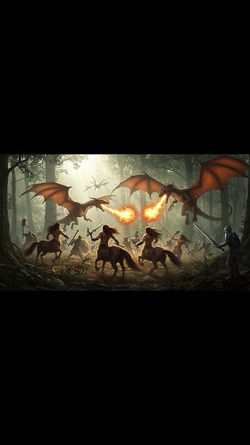 Epic Fantasy Battle: Centaurs vs Dragons in Ancient Forest | Intense YouTube Short