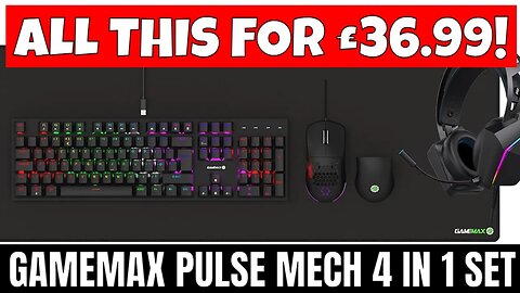 Amazing Value Gaming Setup Gamemax Pulse MECH 4 in 1 Keyboard Mouse Headset & Gamepad Set
