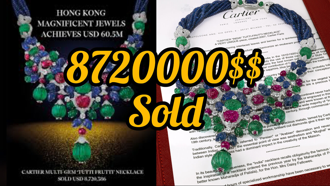 #cartier luxury necklace jewelry sold 8720000$dollers in Christie's