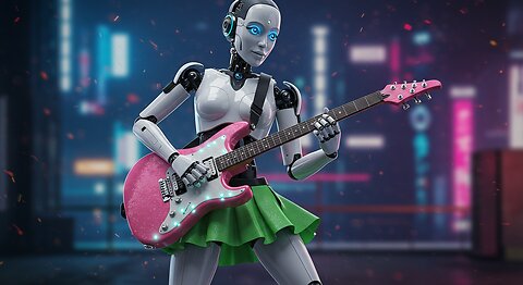 Ai Robot Playing The Eletric Gutair