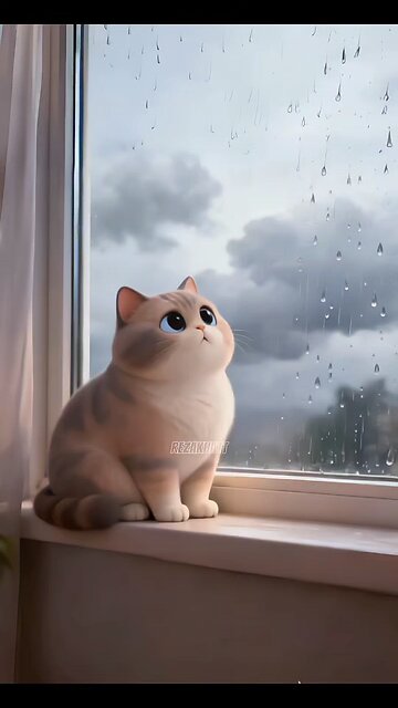 Watching the rain and dreaming of treats