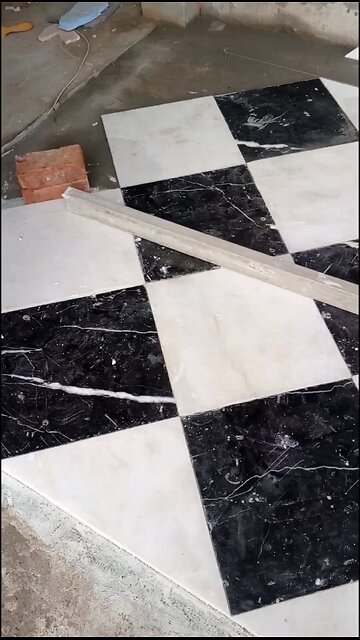 tile installation Chessboard Floor Design #trinding #viral #shorts