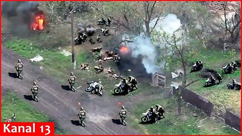 Ukrainian tanks rode out to battle Russia’s motobike troops and crushed Putin’s army push on Sumy