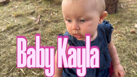 Baby Kayla Plays With Hay — Adorable Outdoor Baby Moment