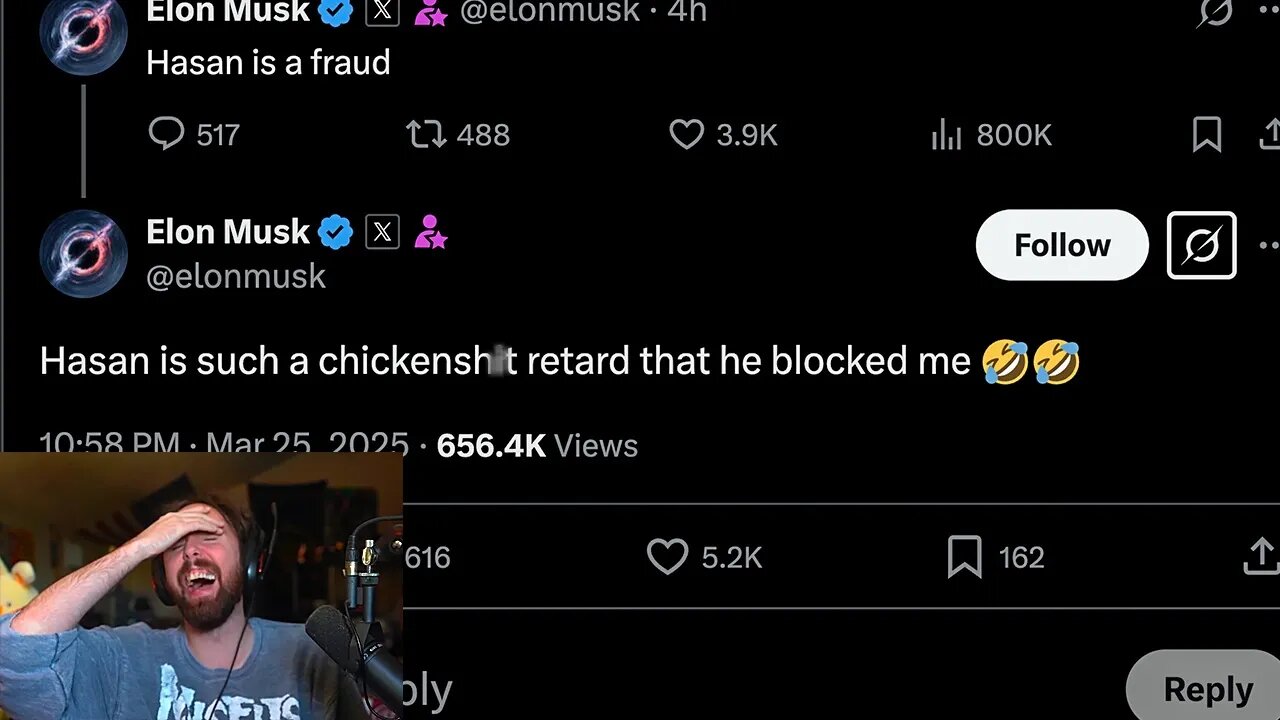 Elon's biggest crashout yet