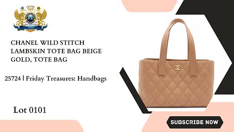 CHANEL WILD STITCH TOTE BAG BEIGE GOLD