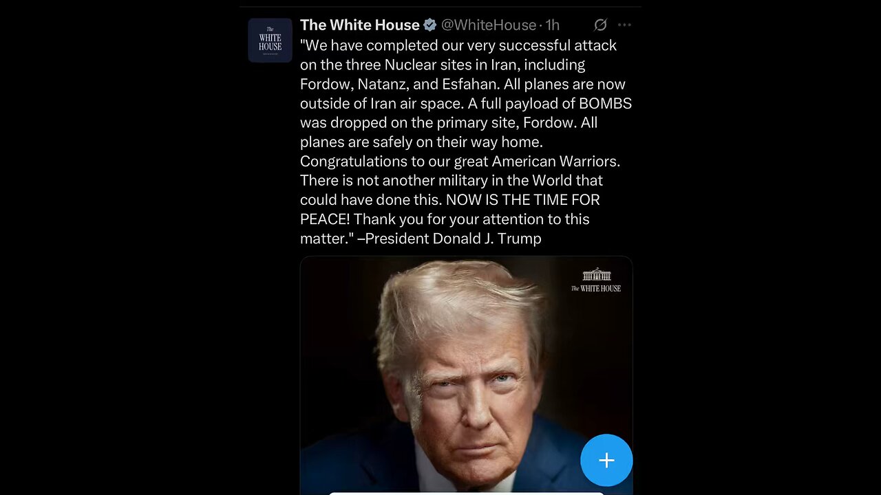 Trump addresses the public regarding the attacks on three nuclear sites in Iran. 😨😱 July 21,2025