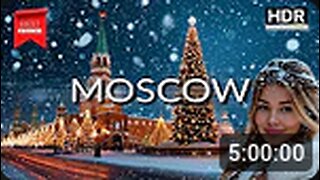 Christmas in Moscow 🎄 Winter Russia 🎅 Christmas Lights Walking Tour