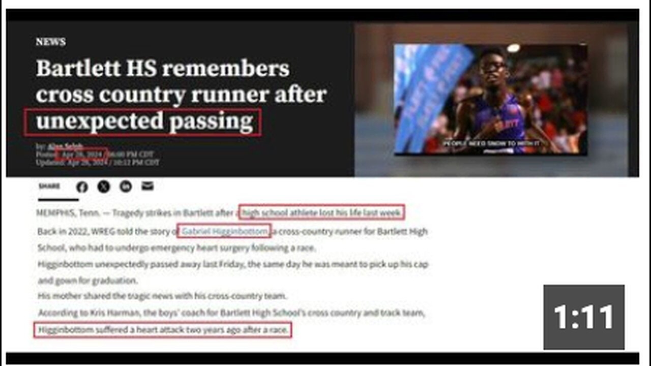 "Sudden Death of High School Student Gabriel Higginbottom - April 28, 2024"