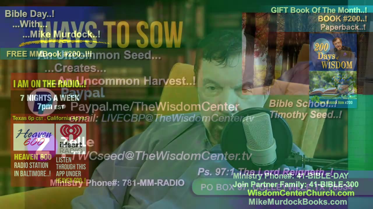 Mon Nov. 15 - Bible Day With Dr Mike Murdock..!!