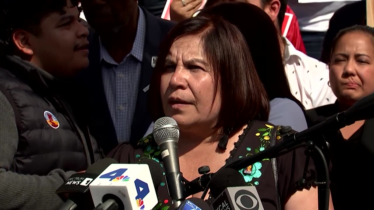Riot police and anti-ICE protesters square off in LA after raids