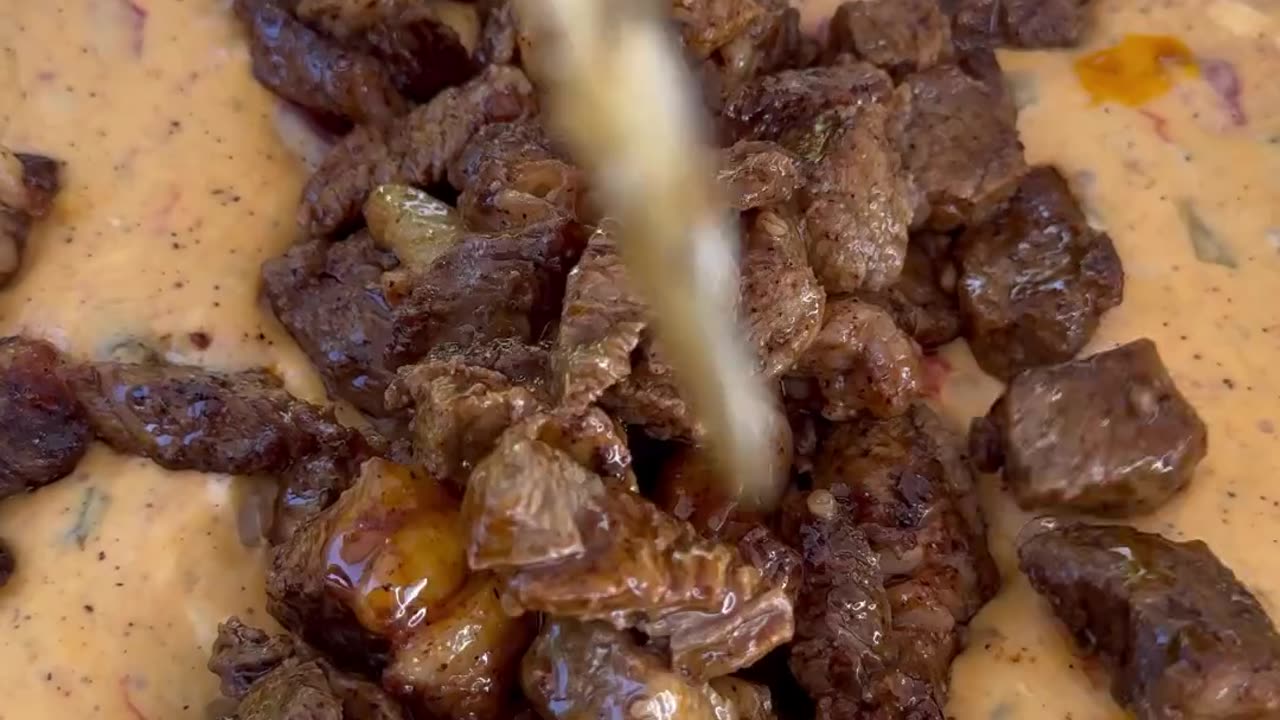 Steak bites queso dip