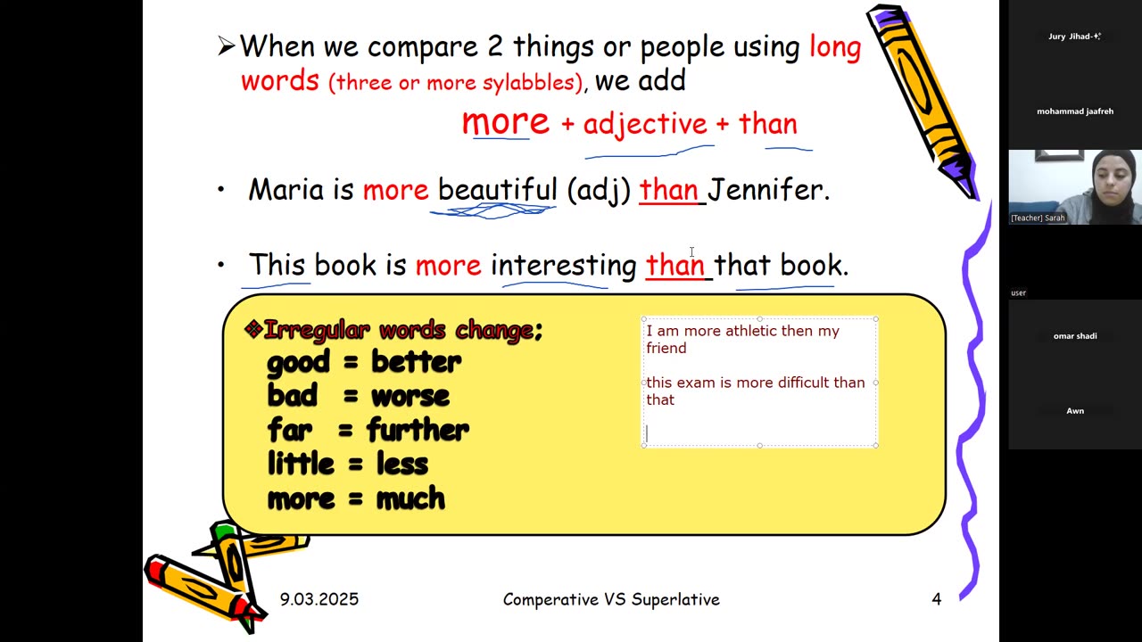 comparatives and superlatives