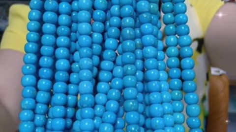 250430-9 Selected natural raw turquoise is used to make this string