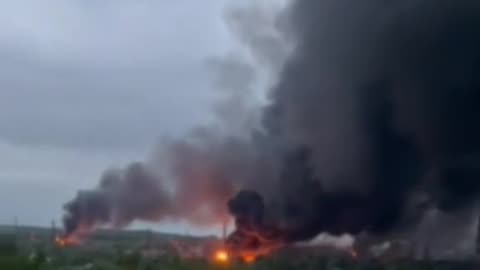 A refinery is on fire near the city of Drohobych, located in the Lviv region.