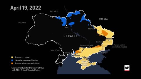 Map shows territorial shifts in Ukraine since war began one year ago