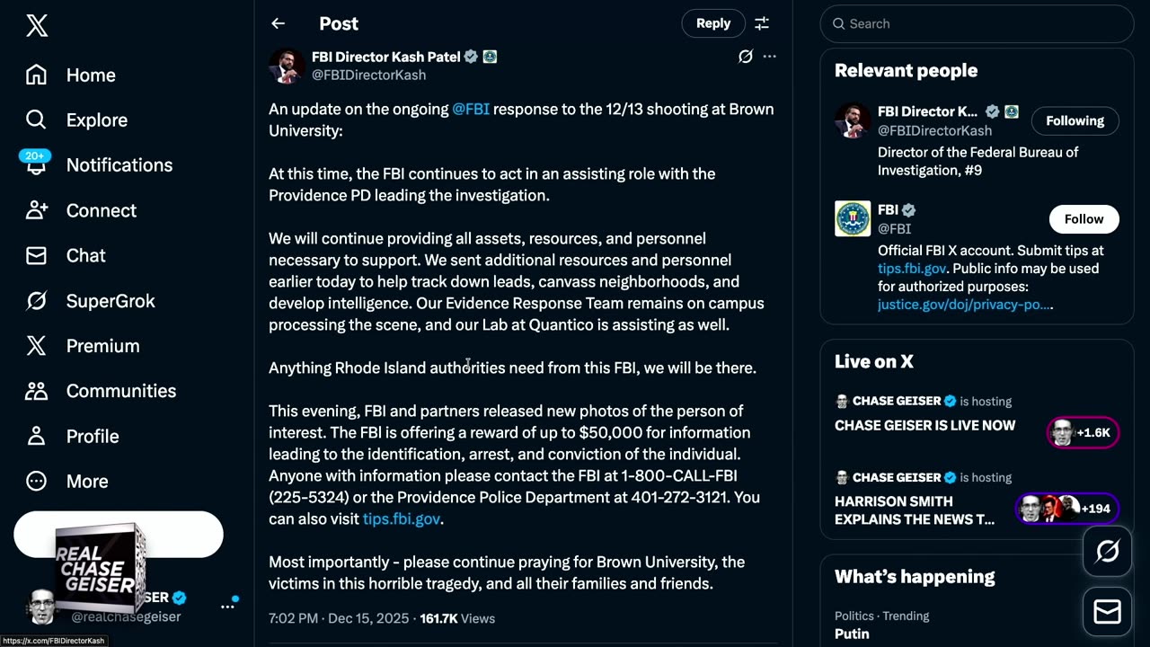 CHASE GEISER IS LIVE NOW