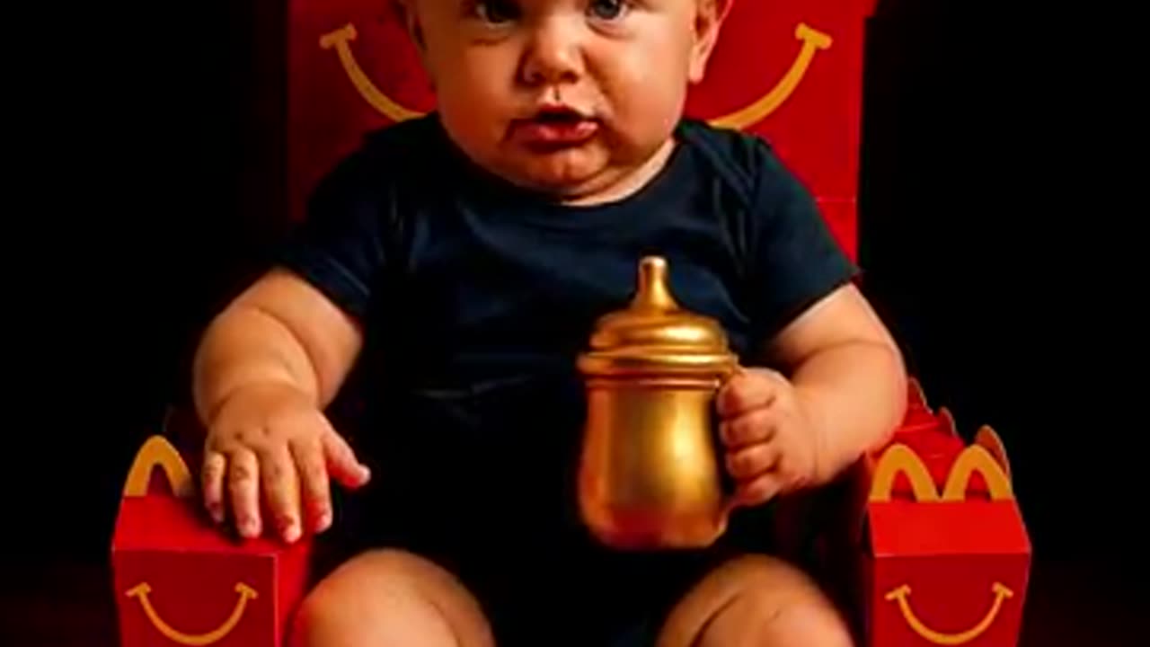 Baby Trump taking about Mcdonald
