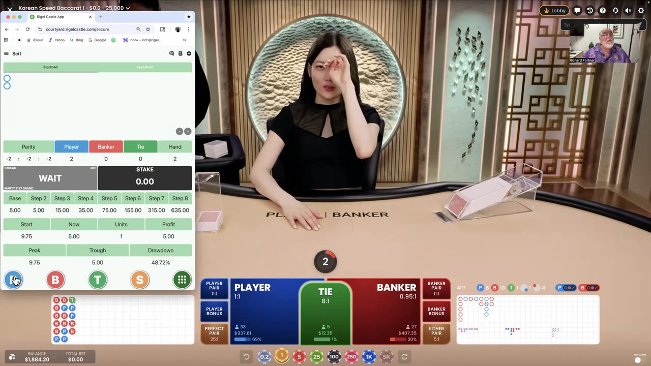 Win Playing Baccarat, SEI I playing "Hit and Run", only for our subscribers at RigelCastle.com