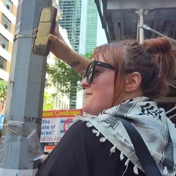 Someone from Gaza watching live a protest in New York City.