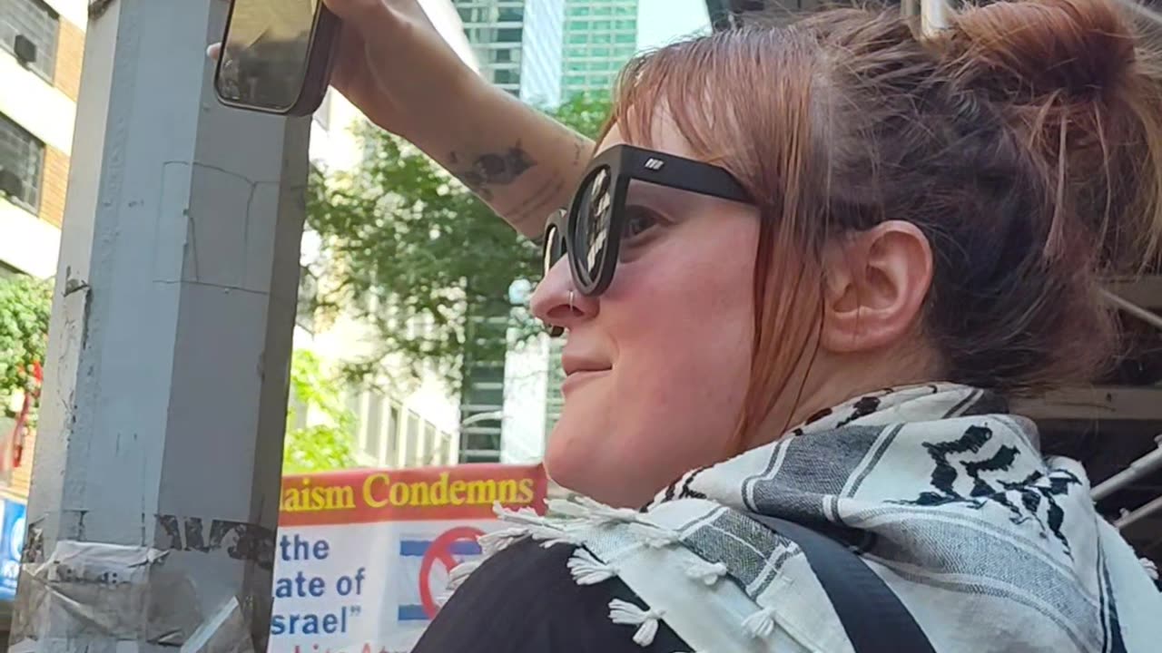 Someone from Gaza watching live a protest in New York City.