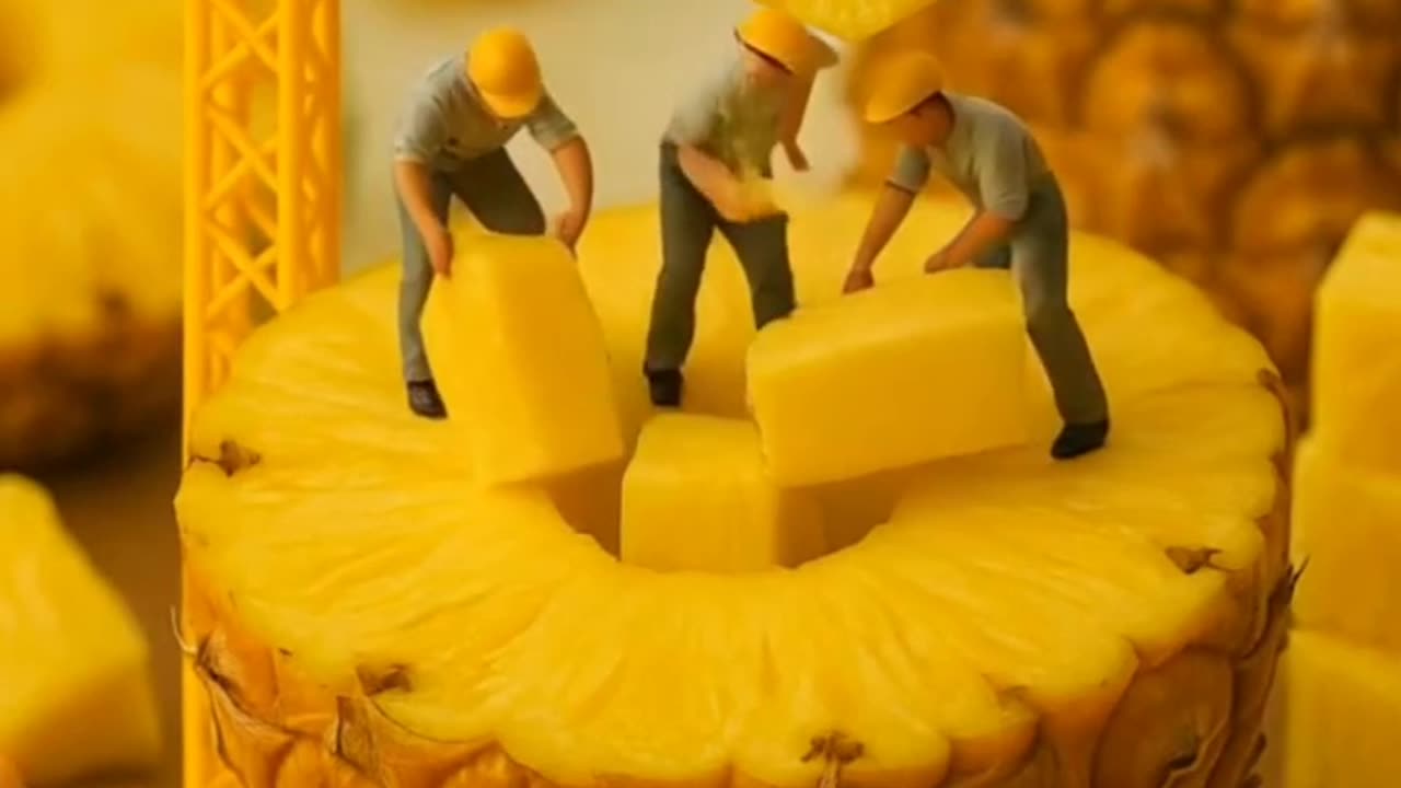 Jack fruit cutting by tiny worker