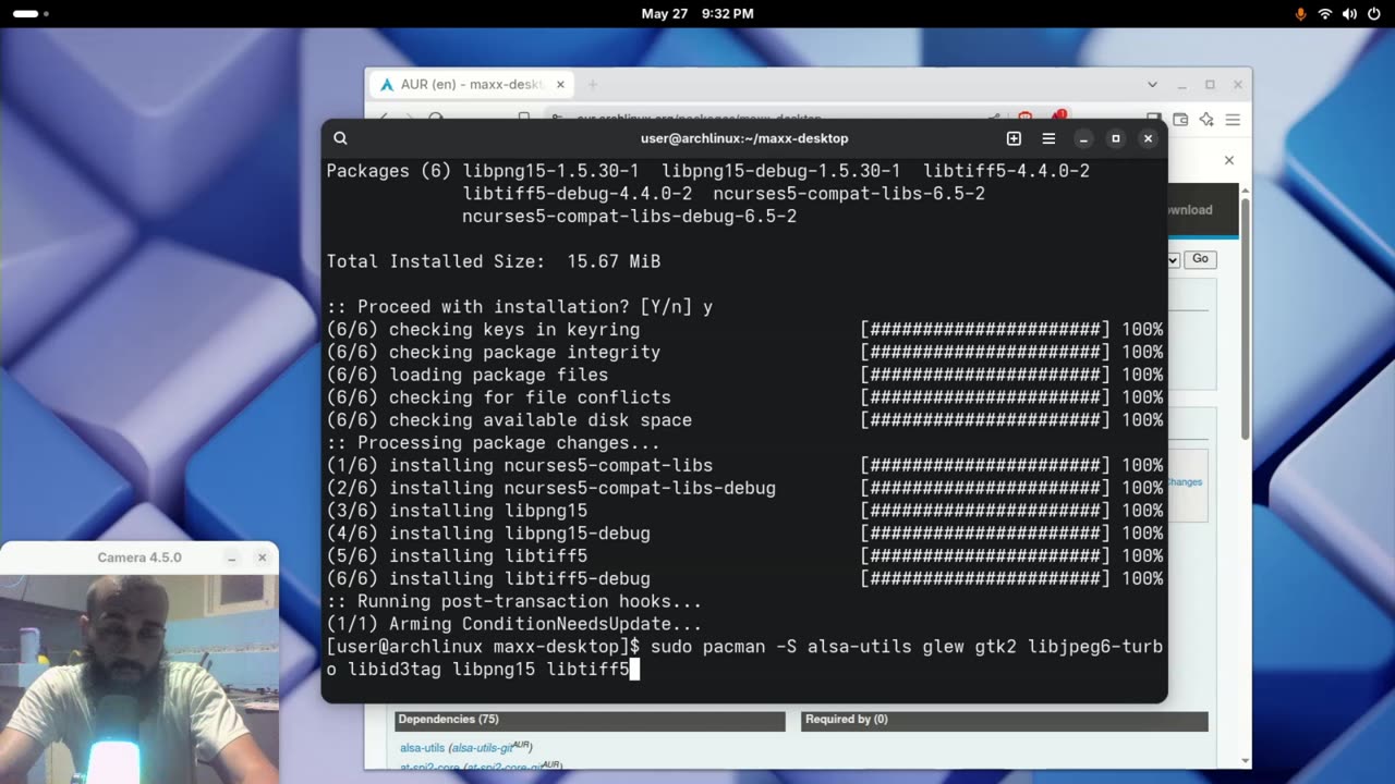 Maxx interactive desktop setup on arch linux
