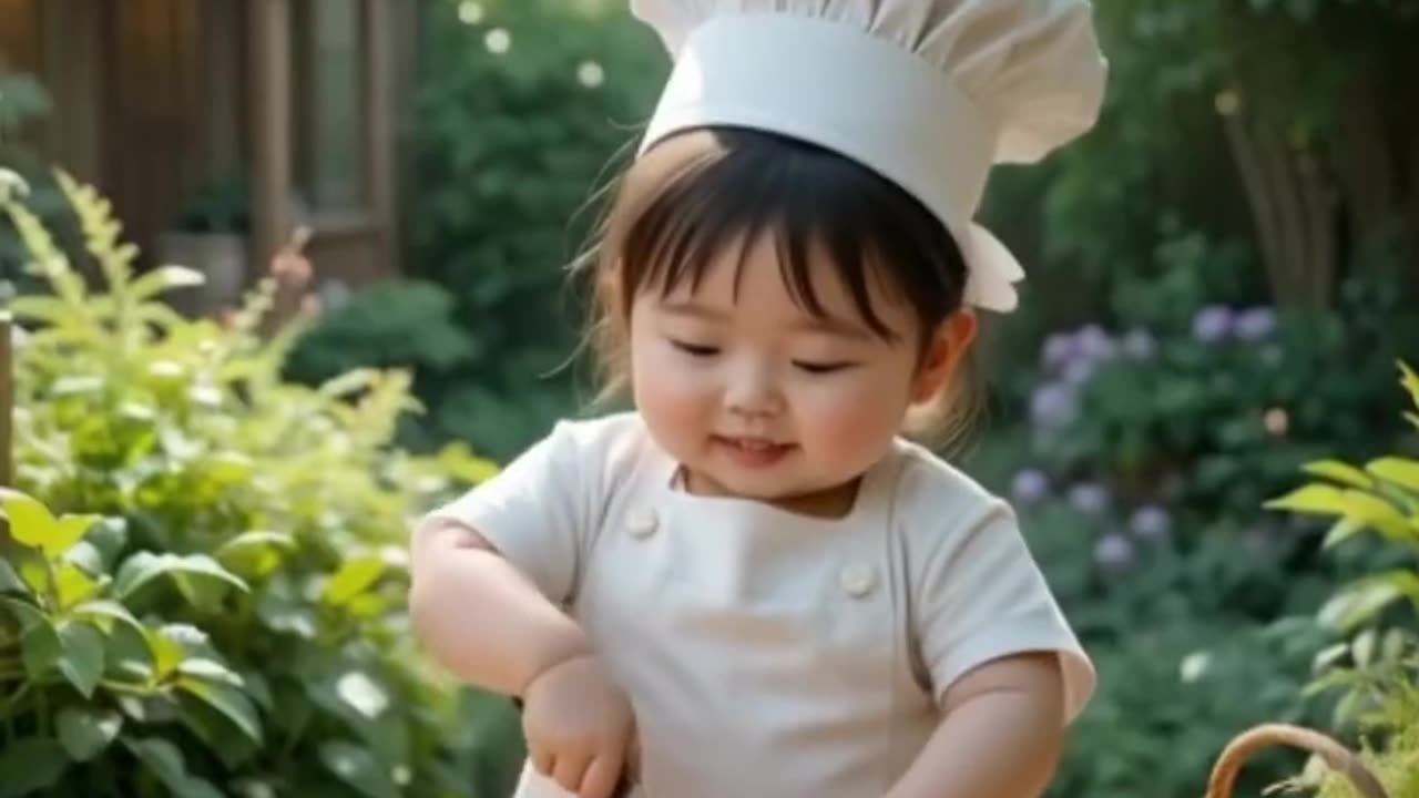 Little girl cooking vedio