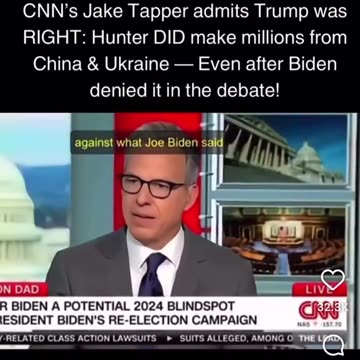 It’s so Weird seeing Jake Tapper say Trump was right and Joe...