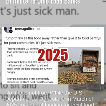 Fact Check: NO EVIDENCE Trump Threw Away 20 Truckloads Of Food En Route To Ohio Food Banks
