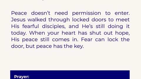 Peace That Walks Through Walls
