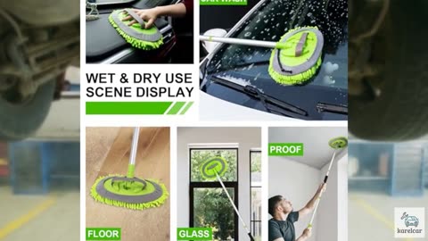 Ordenado 62" Car Wash Brush Kit Mitt Mop Sponge with Long Handle Chenille Microf