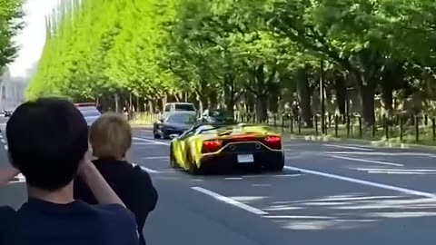 警察車両を煽る(？) 三井さん #lamborghini #lamborghiniaventadorsvjroadster #v12